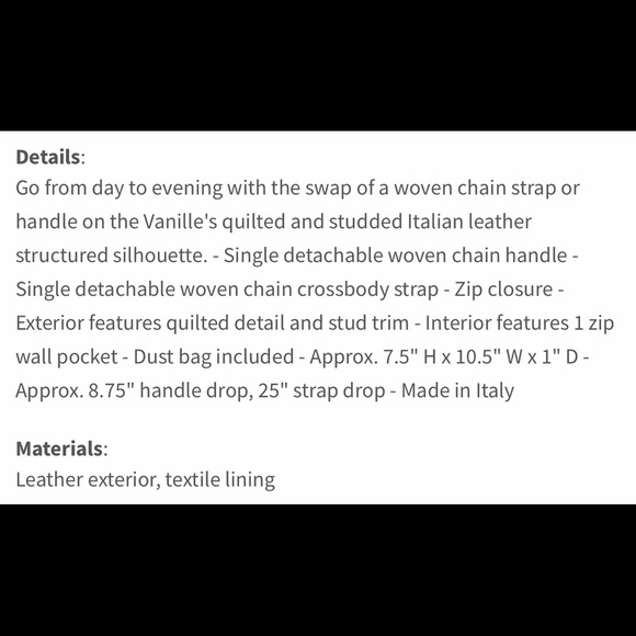 NWT VALENTINO Vanille Studded & Quilted Crossbody - Picture 5 of 6